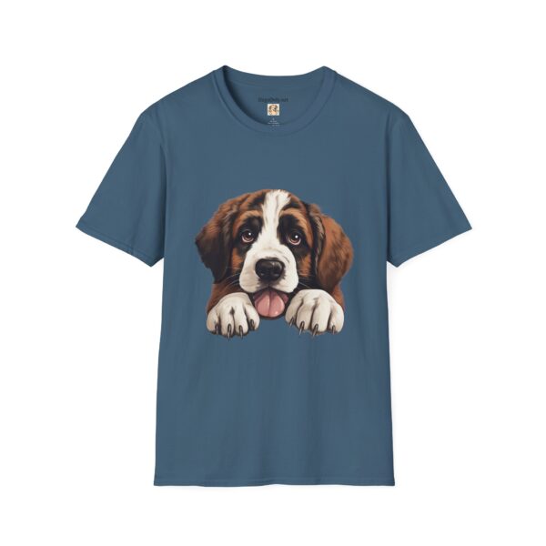 Saint Bernard Dog T-Shirt - Unisex Softstyle Tee - Image 2