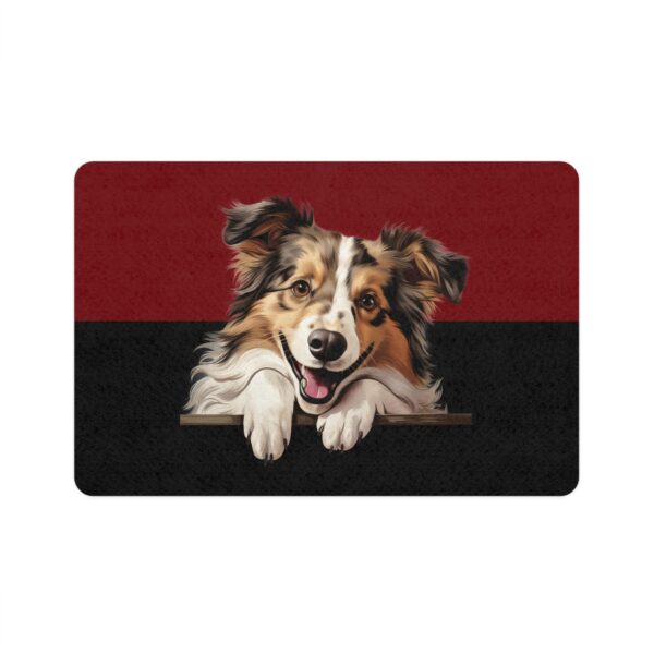Shetland Sheepdog Dog Food Mat (12x18)  -Garnet/Black - Image 2