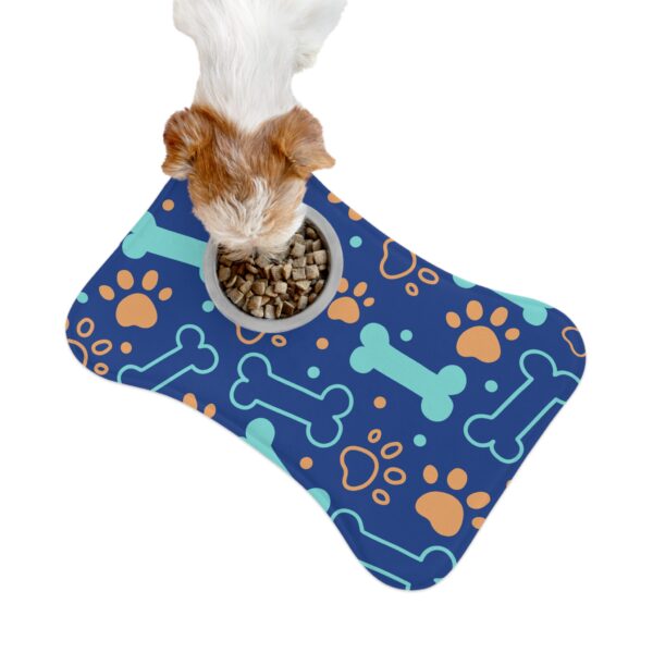 Colorful Dog Feeding Mats with Fun Bones & Paws Design - Dark Blue - Image 3
