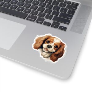 Cavalier King Charles Spaniel Dog Kiss-Cut Sticker - Perfect for Pet Lovers & Laptop Decor