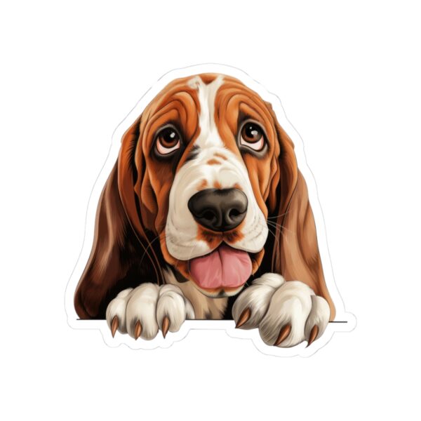Basset Hound Dog Kiss-Cut Sticker - Perfect for Pet Lovers & Laptop Decor - Image 2