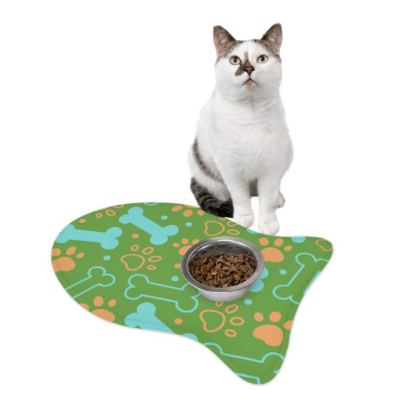 Colorful Pet Feeding Mats with Fun Bones & Paws Design-Light Green - Image 10