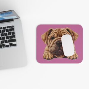 Shar Pei Mouse Pad -Light Pink Cute Pet Design for Dog Lovers