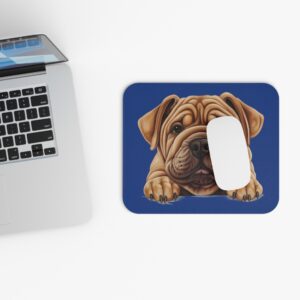Shar Pei Mouse Pad -Dark Blue Cute Pet Design for Dog Lovers