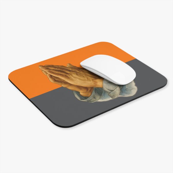 Praying Hands Orange/Gray  Mouse Pad - Cute Pet Design for Dog Lovers - Image 4