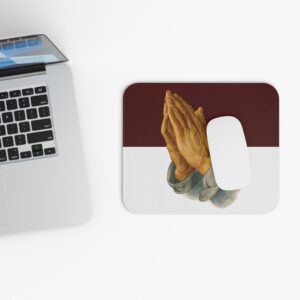 Praying Hands Maroon and White  Mouse Pad - Cute Pet Design for Dog Lovers