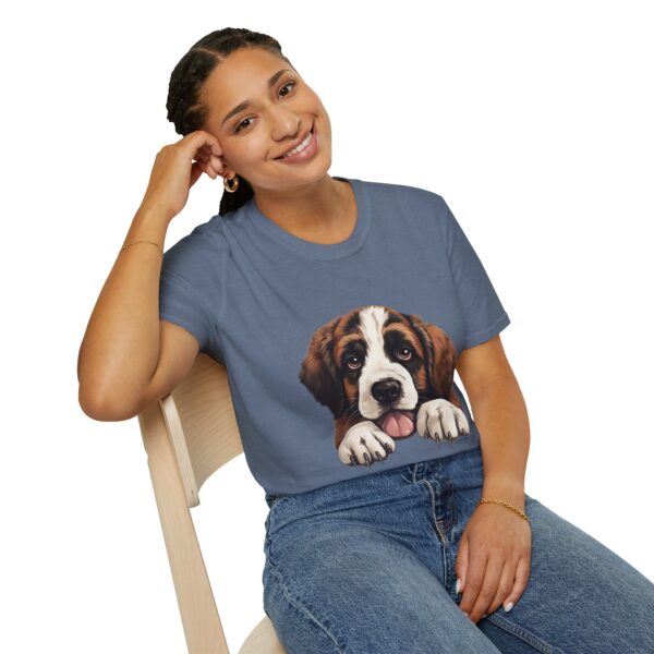Saint Bernard Dog T-Shirt - Unisex Softstyle Tee - Image 50