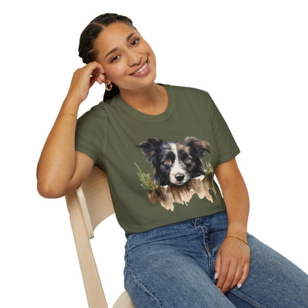 Border Collie Dog T-Shirt - Unisex Softstyle Tee - Image 36
