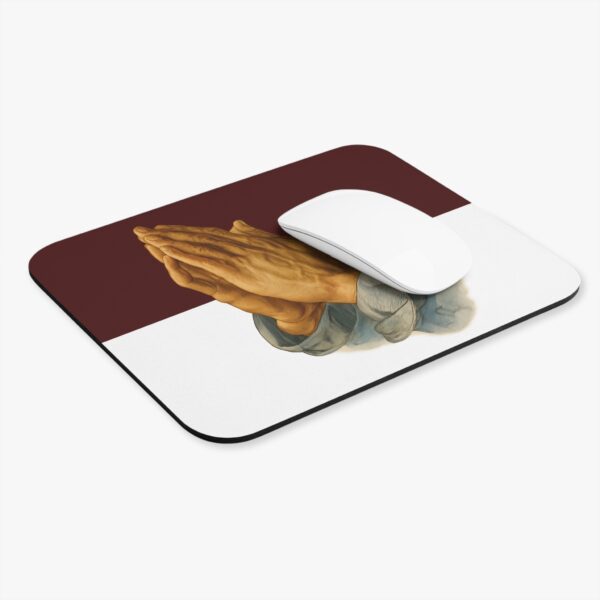 Praying Hands Maroon and White  Mouse Pad - Cute Pet Design for Dog Lovers - Image 4