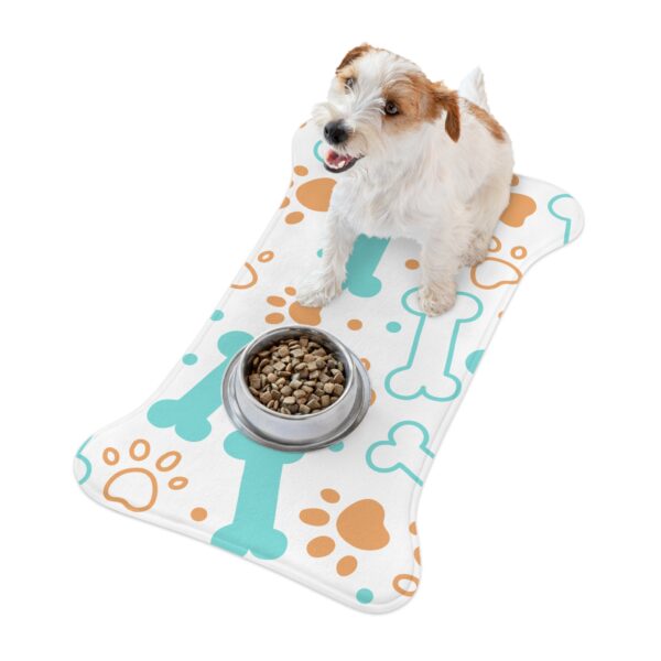 Colorful Pet Feeding Mats with Fun Bones & Paws Design - White - Image 6