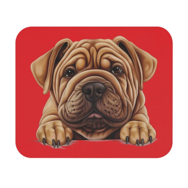 Shar Pei Mouse Pad -Red Cute Pet Design for Dog Lovers - Image 2
