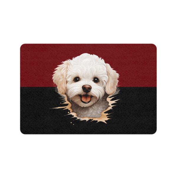 Bichon Frise Dog Food Mat (12x18)  -Garnet/Black - Image 2