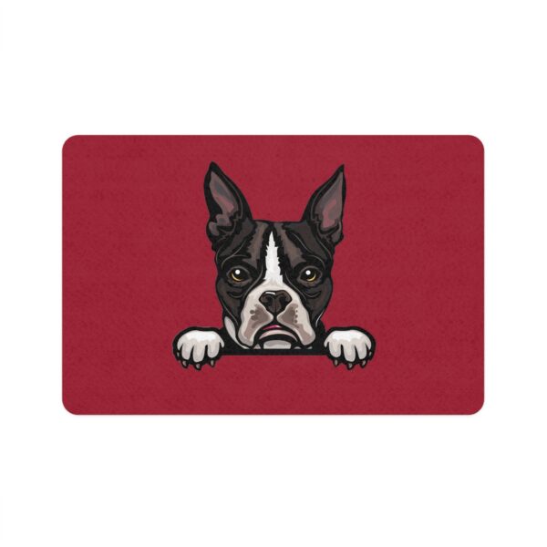 Boston Terrier Pet Food Mat (12x18) - Crimson - Image 2