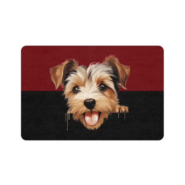 Biewer Terrier Dog Food Mat (12x18)  -Garnet/Black - Image 2