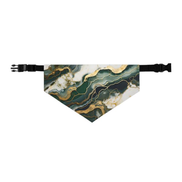 Green and Gold Marble Stylish Pet Bandana Collar for Dogs - Fashionable and Comfortable - Image 2