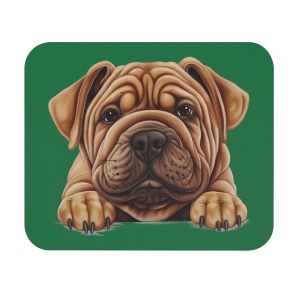 Shar Pei Mouse Pad -Dark Green Cute Pet Design for Dog Lovers - Image 2