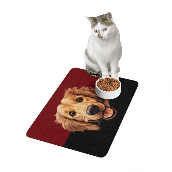 Golden Retriver Dog Food Mat (12x18)  -Garnet/Black - Image 3
