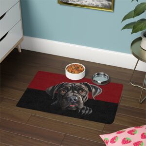 Cane Corso Dog Food Mat (12x18)  -Garnet/Black