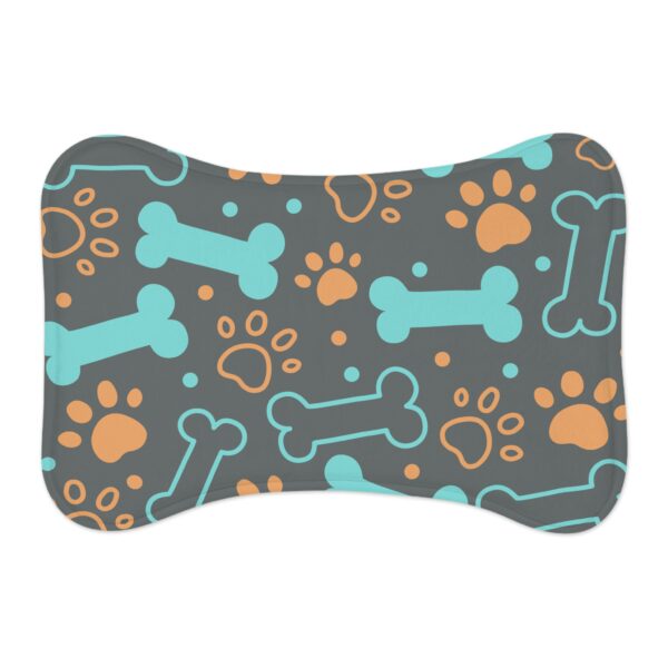 Colorful Pet Feeding Mats with Fun Bones & Paws Design-Dark Grey - Image 2