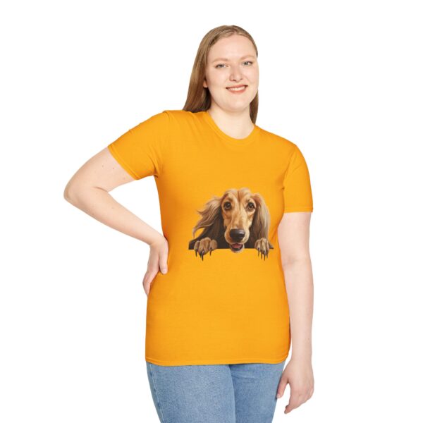 Afghan Hound Dog Hands T-Shirt - Unisex Softstyle Tee - Image 25