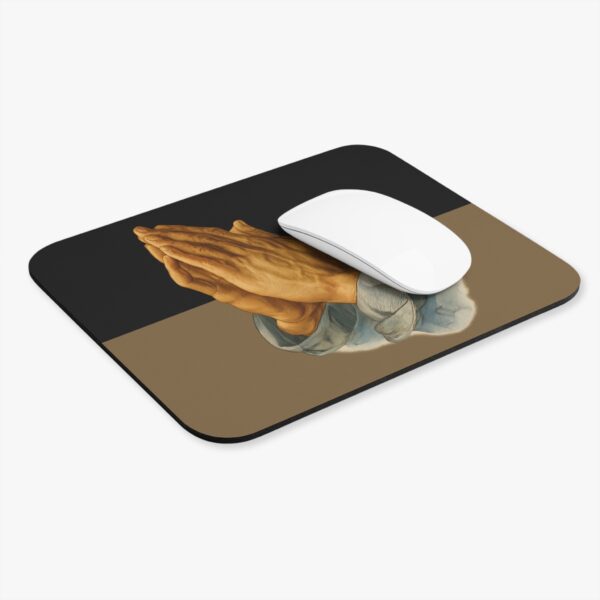 Praying Hands Black and Old Gold Mouse Pad - Cute Pet Design for Dog Lovers - Image 4