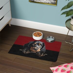 Gordon Setter Dog Food Mat (12x18)  -Garnet/Black