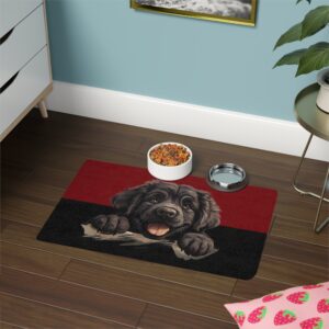 Newfoundland Dog Food Mat (12x18)  -Garnet/Black