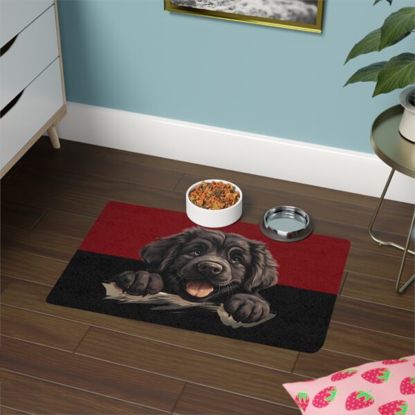 Newfoundland Dog Food Mat (12x18)  -Garnet/Black