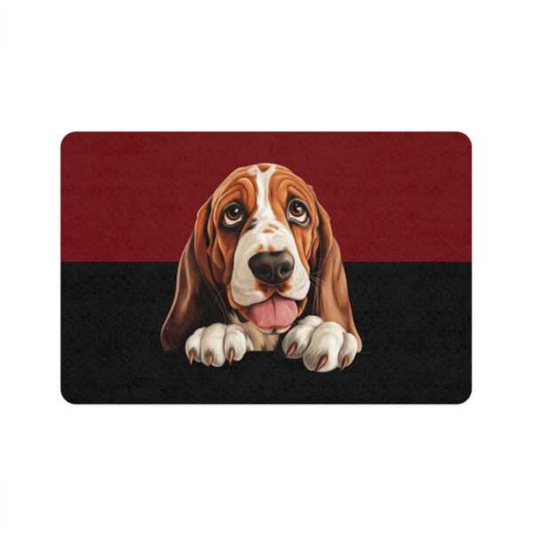 Bassett Hound Food Mat (12x18)  -Garnet/Black - Image 2