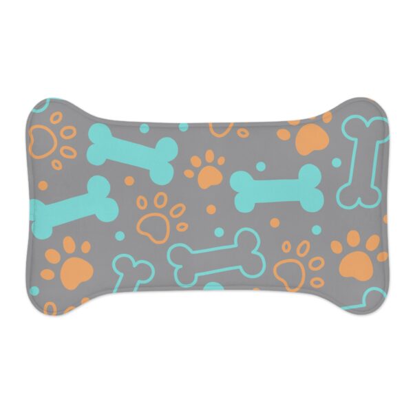 Colorful Pet Feeding Mats with Fun Bones & Paws Design-Grey - Image 5