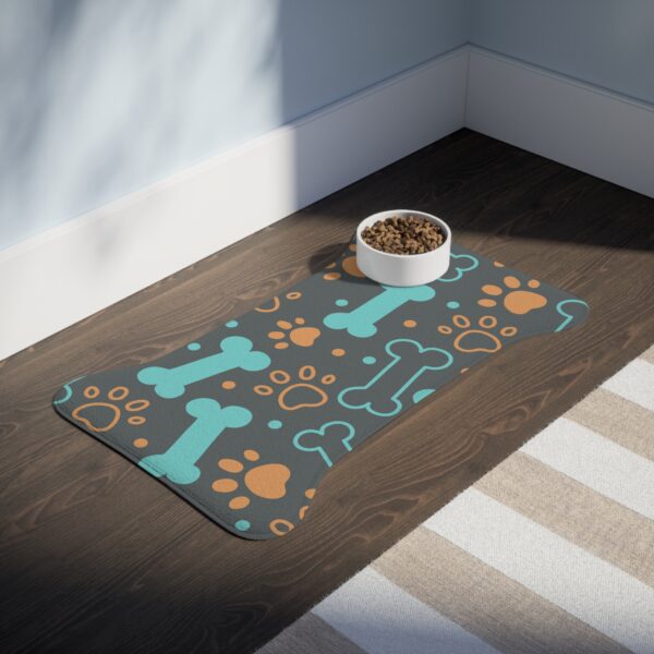 Colorful Pet Feeding Mats with Fun Bones & Paws Design-Dark Grey - Image 7