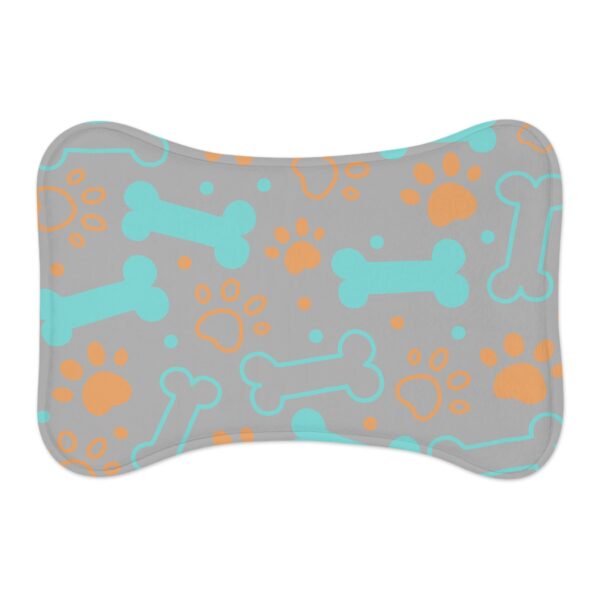 Colorful Pet Feeding Mats with Fun Bones & Paws Design-Light Grey - Image 2