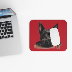 Scottish Terrier Mouse Pad -Dark Red Pet Design for Dog Lovers