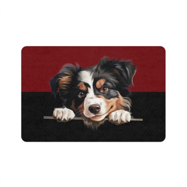 American Miniature Shepard Dog Food Mat (12x18)  -Garnet/Black - Image 2