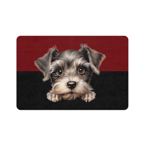Miniature Schnauzer Dog Food Mat (12x18)  -Garnet/Black - Image 2