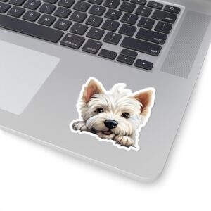 West Highland White Dog Kiss-Cut Sticker - Perfect for Pet Lovers & Laptop Decor