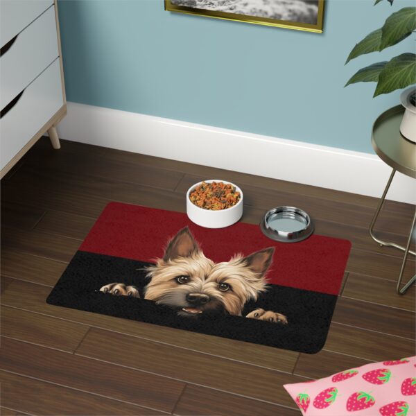 Cairn Terrier Dog Food Mat (12x18)  -Garnet/Black