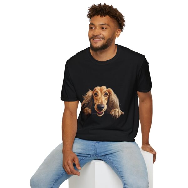 Afghan Hound Dog Hands T-Shirt - Unisex Softstyle Tee - Image 6
