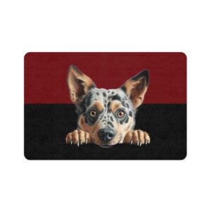 Australian Cattle Dog Feeding Mat (12x18)  -Garnet/Black