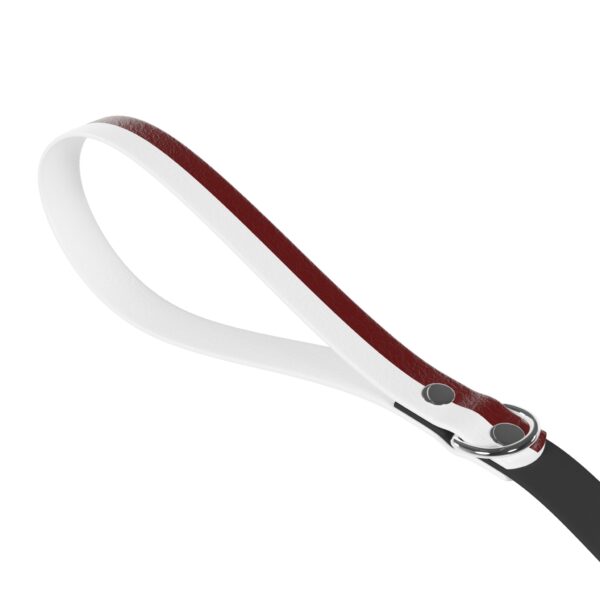 Maroon and White Stylish Dual-Color Dog Leash - Durable & Comfortable - Image 3