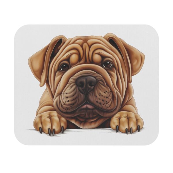 Shar Pei Mouse Pad -White Cute Pet Design for Dog Lovers - Image 2