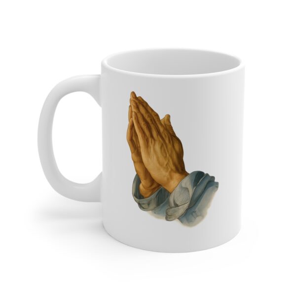 Praying Hands 11oz Mug exudes a sense of tranquility and spirituality - Image 3