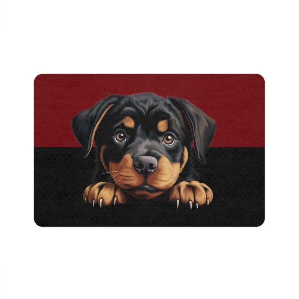Rottweiler Dog Food Mat (12x18)  -Garnet/Black - Image 2