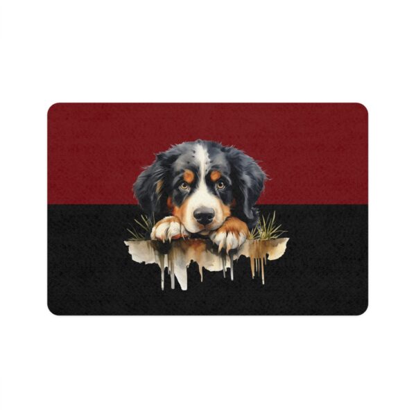 Bernese Mountain Pet Food Mat (12x18)  -Garnet/Black - Image 2