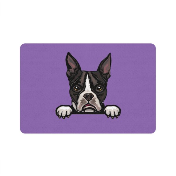 Boston Terrier Pet Food Mat (12x18) - Light Purple - Image 2