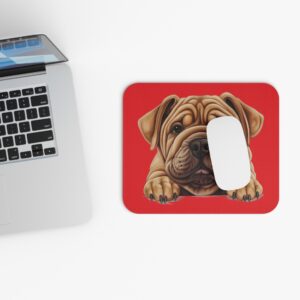 Shar Pei Mouse Pad -Red Cute Pet Design for Dog Lovers