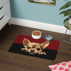 Chihuahua Dog Food Mat (12x18)  -Garnet/Black