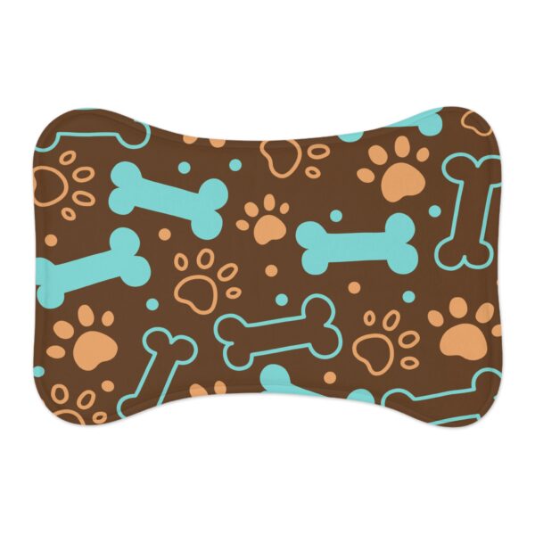 Colorful Pet Feeding Mats with Fun Bones & Paws Design-Brown - Image 2