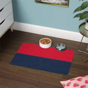 Pet Food Mat (12x18) - Red/Navy Blue