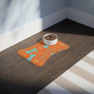 Colorful Pet Feeding Mats with Fun Bones & Paws Design-Crusta